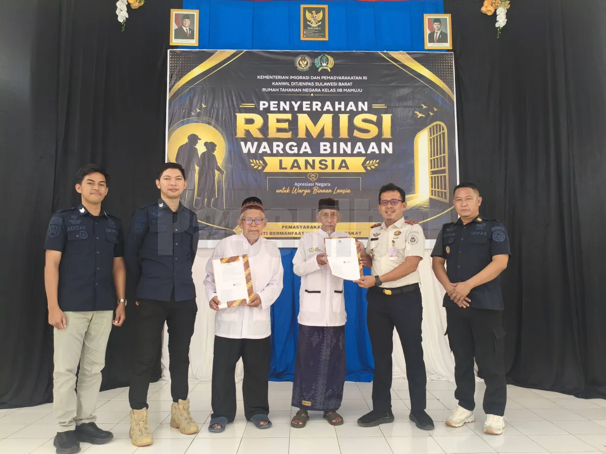Dua Warga Binaan Lansia Rutan Mamuju Terima Remisi Lansia, Ini Harapan Karutan