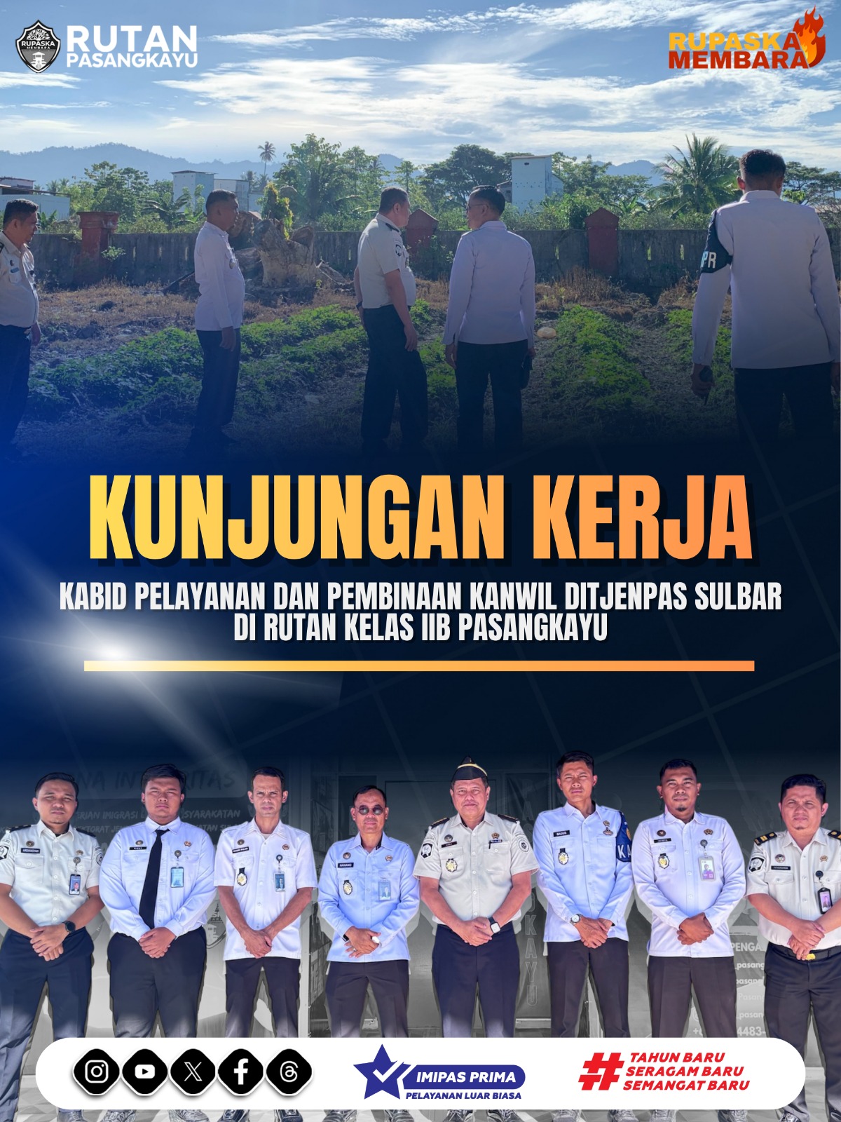 Kabid Pelayanan dan Pembinaan Kanwil Ditjenpas Sulbar Kunjungi Rutan Pasangkayu