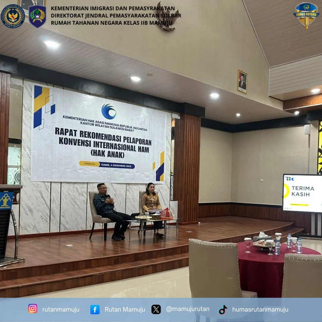 Kegiatan Lima Petugas Rutan Mamuju Ikuti Rapat Rekomendasi Pelangsungan Pelaporan Konvensi Internasional Hak Anak di Kanwil Kemenham Sulawesi Barat