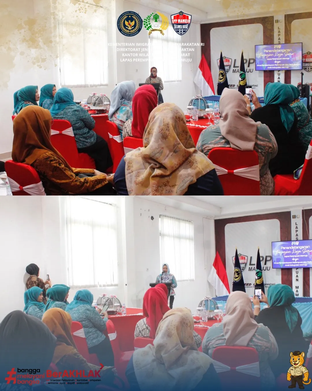 Lapas Perempuan Mamuju dan Dinas Pemberdayaan Perempuan dan Perlindungan Anak Kabupaten Mamuju Laksanakan Perjanjian Kerja Sama