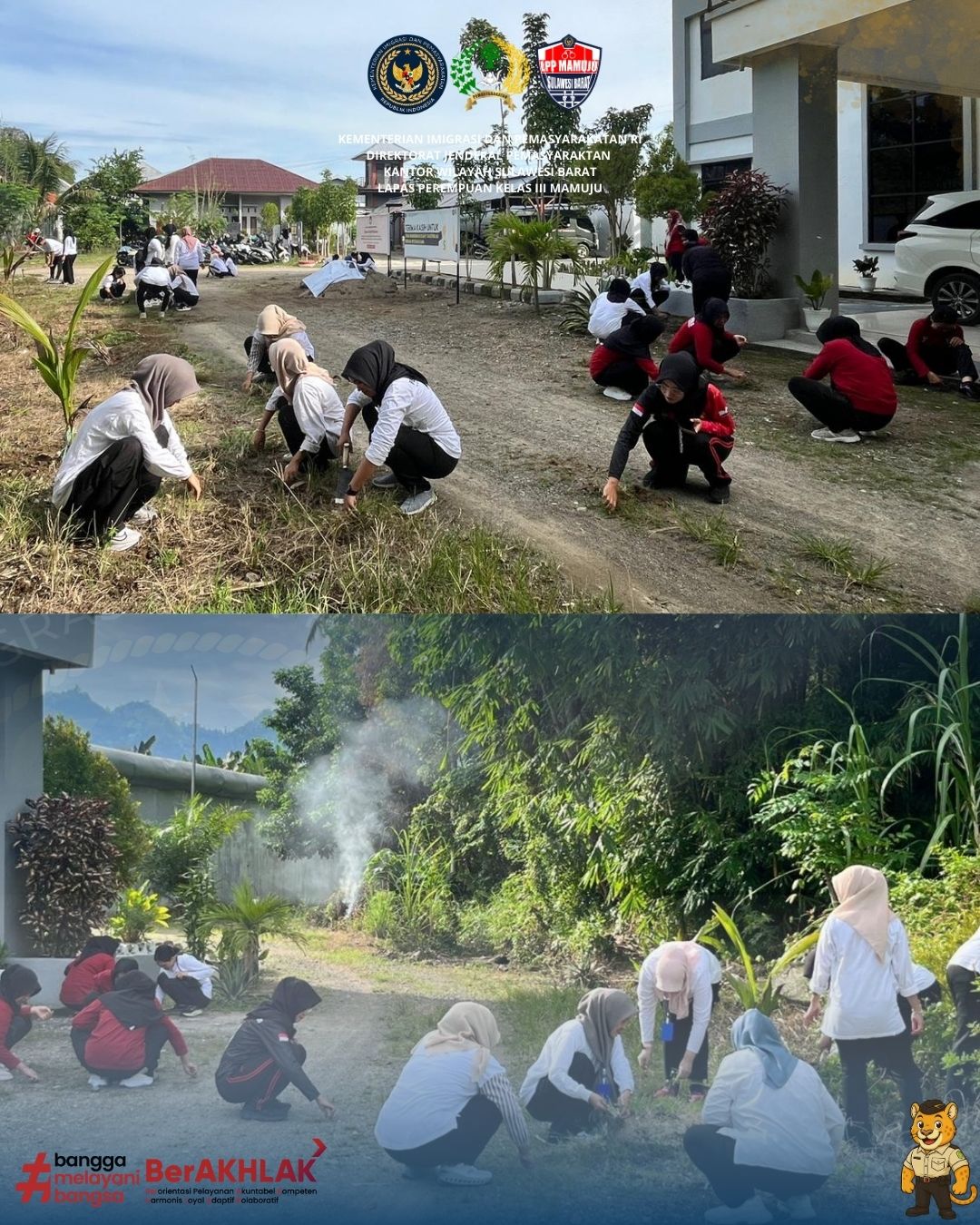 Lapas Perempuan Mamuju Gelar Kerja Bakti, Wujudkan Lingkungan Kerja yang Bersih dan Nyaman