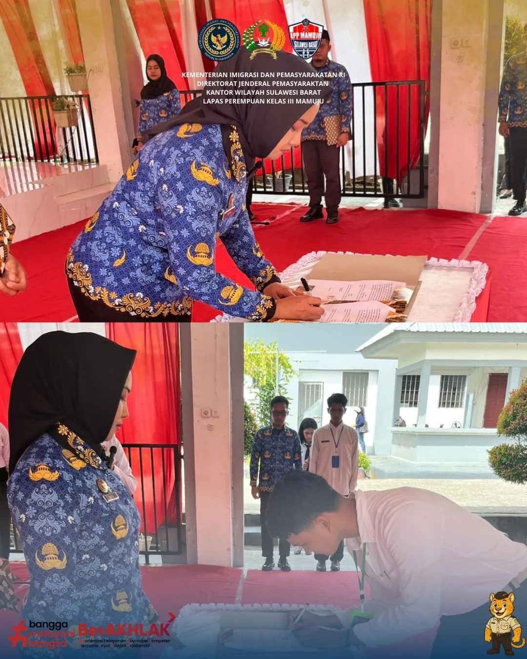 Lapas Perempuan Mamuju Gelar Penandatanganan Perjanjian Pemagangan dengan Peserta Pemagangan Nasional Batch II Kemnaker