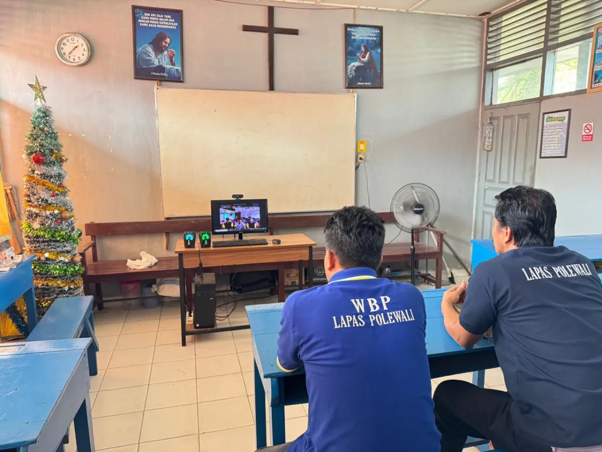 Lapas Polewali Ikuti Ibadah Nasrani via Zoom Bertema “Sungai Kehidupan Ministry”