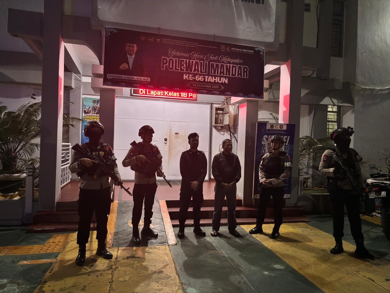 Lapas Polewali Terima Kunjungan Patroli Sambang Personel Brimob Polda Sulbar