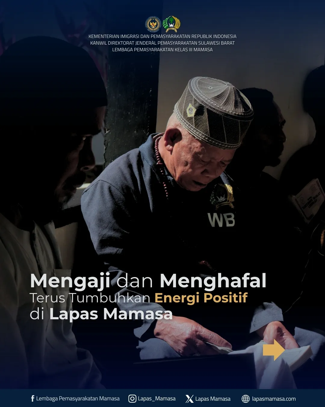 Mengaji dan Menghafal Terus Tumbuhkan Energi Positif di Lapas Mamasa
