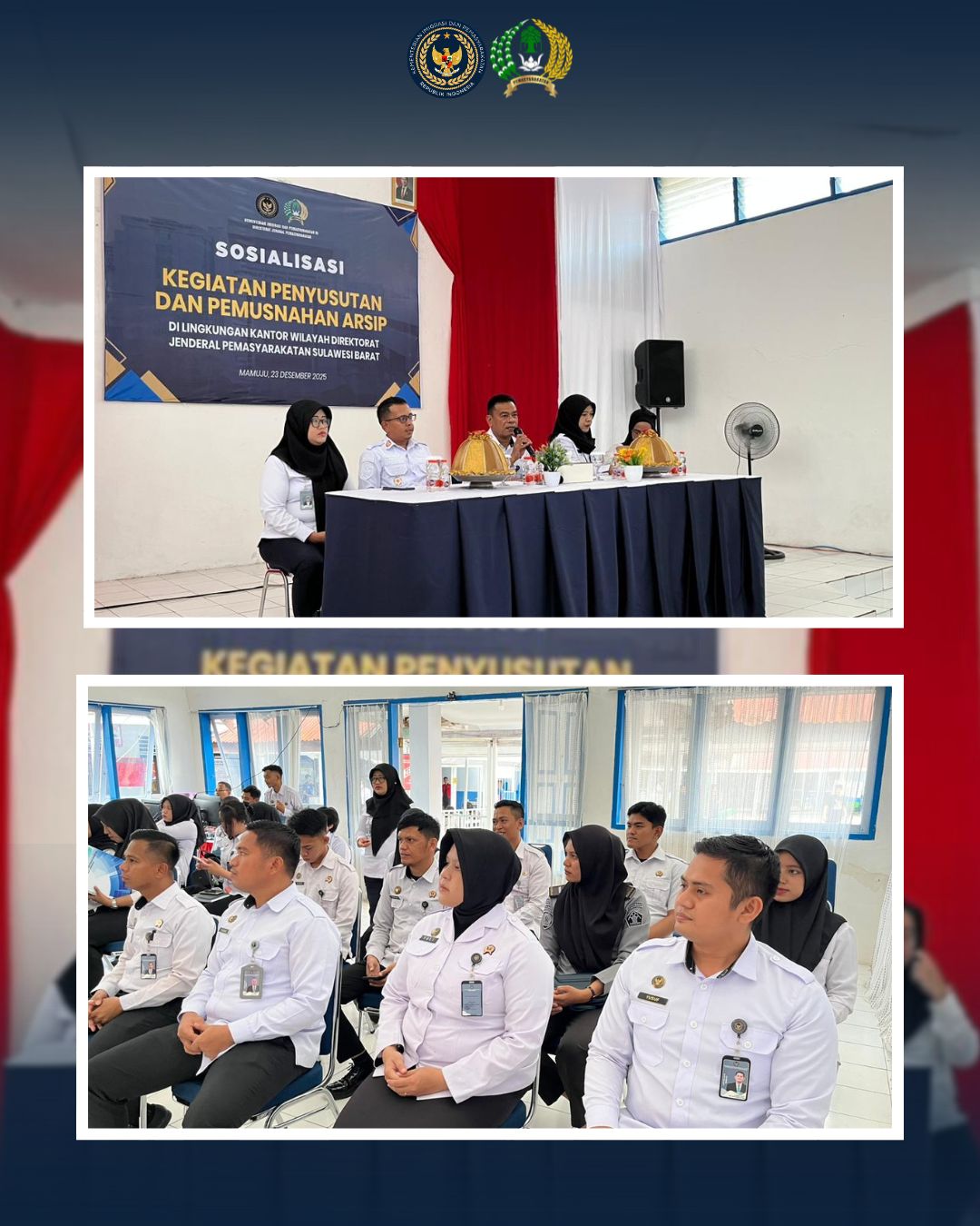 Optimalisasi Pengelolaan Arsip, Lapas Perempuan Mamuju Ikuti Sosialisasi Penyusutan dan Pemusnahan Arsip