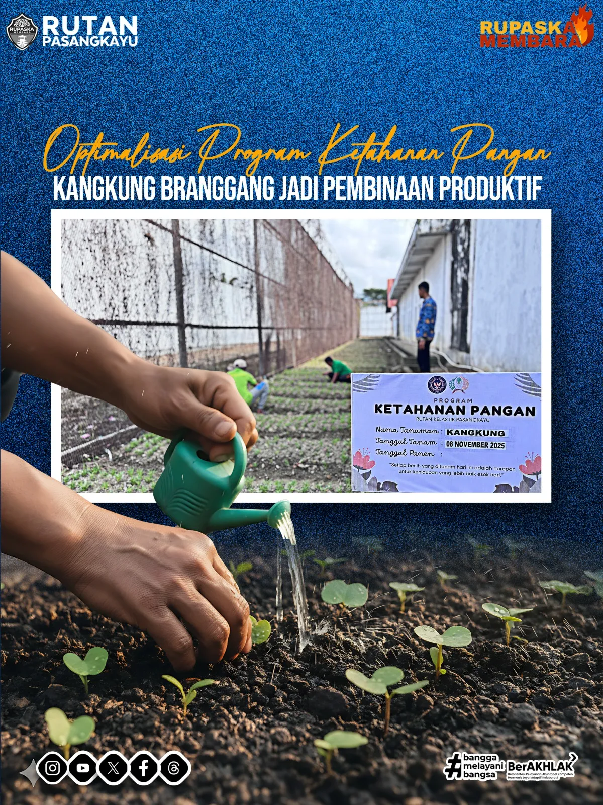 Optimalisasi Program Ketahanan Pangan Kangkung Branggang Jadi Pembinaan Produktif
