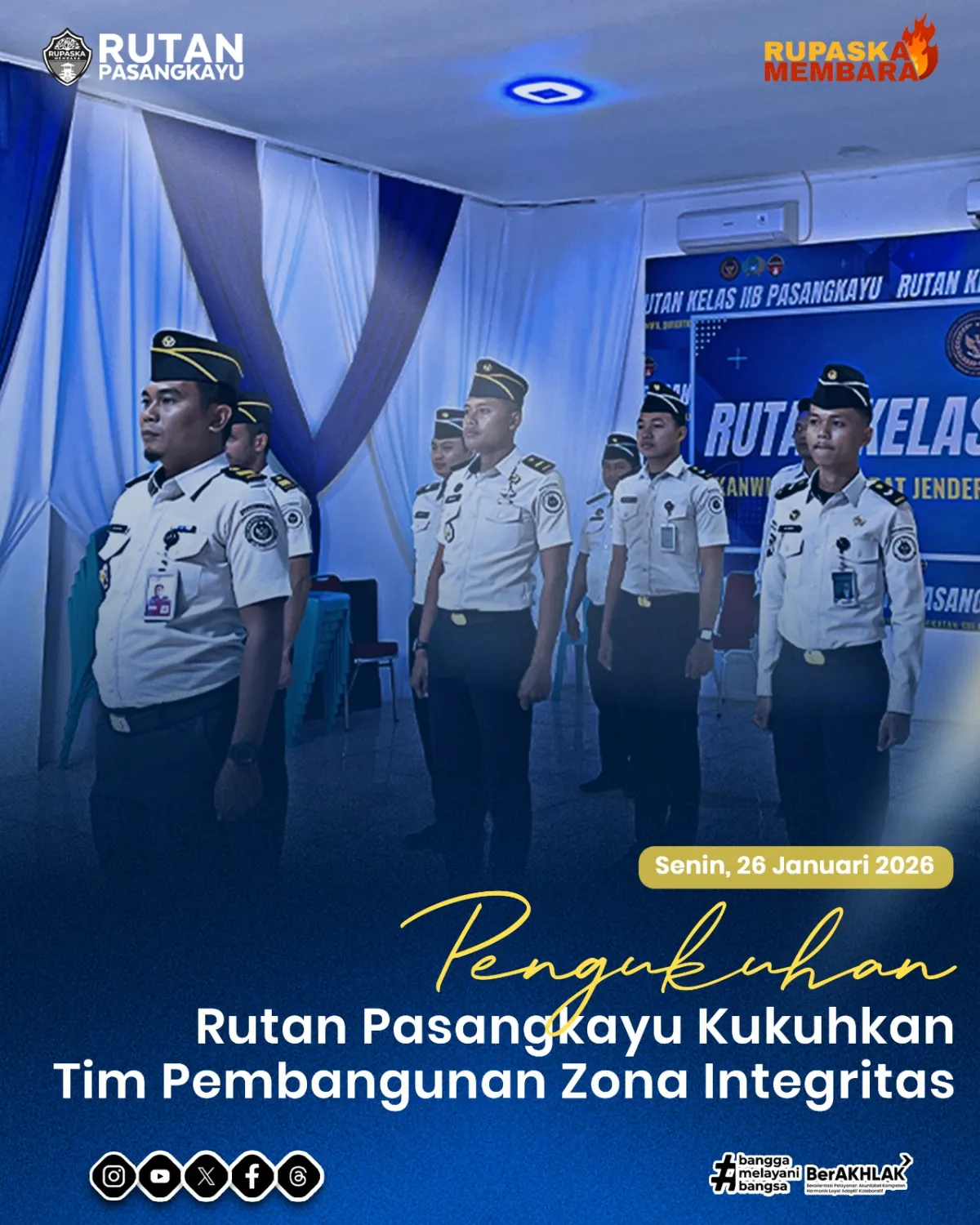 Pengukuhan Rutan Pasangkayu Kukuhkan Tim Pembangunan Zona Integritas