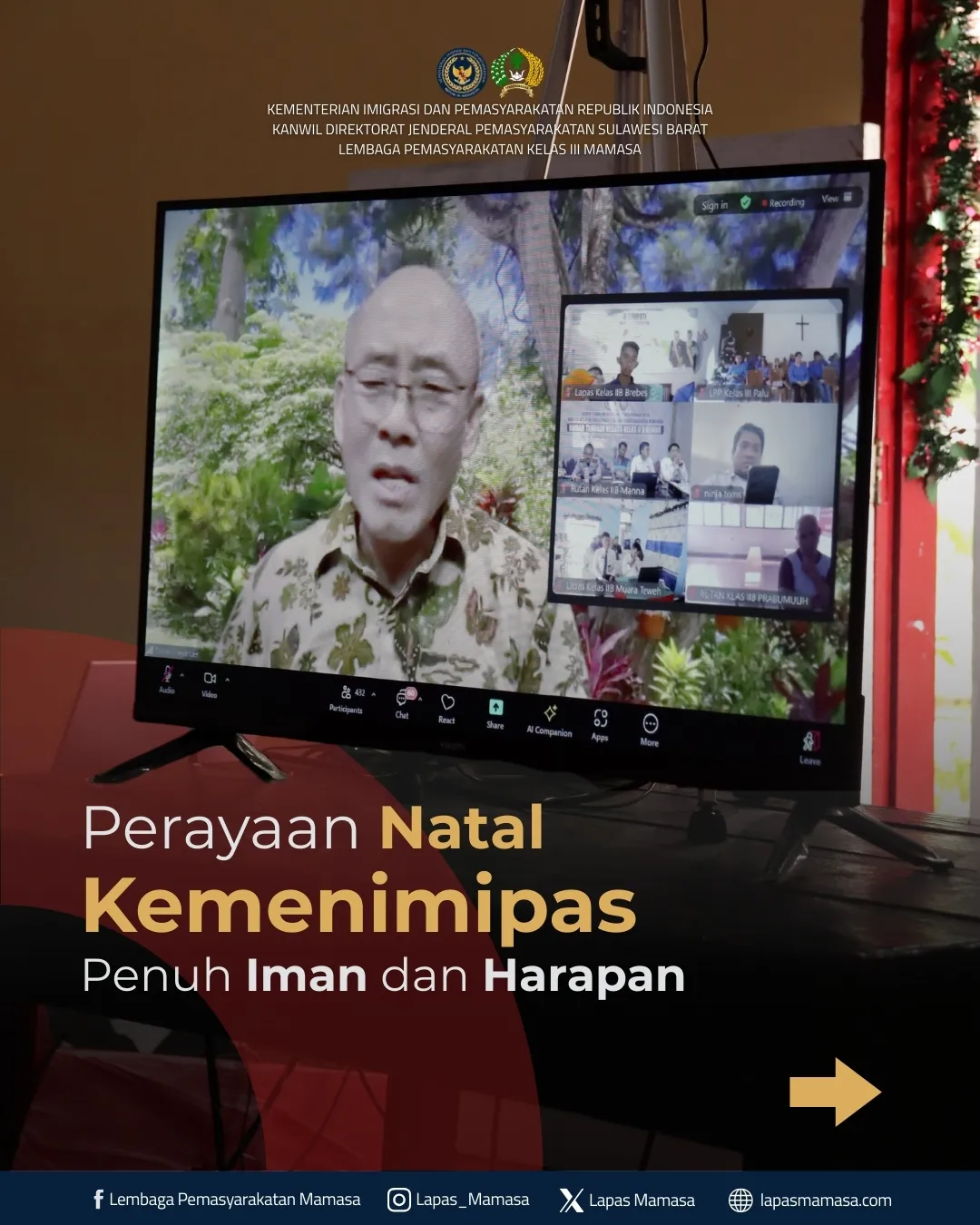 Perayaan Natal Kemenimipas Punuh Iman dan Harapan