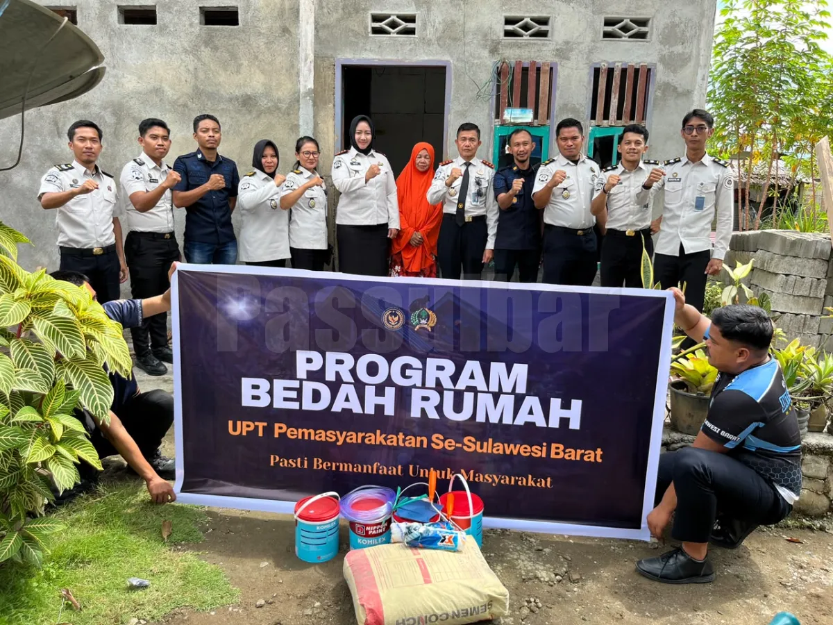Percepat Akses Hunian Layak, UPT Pemasyarakatan Sulawesi Barat Laksanakan Program Bedah Rumah