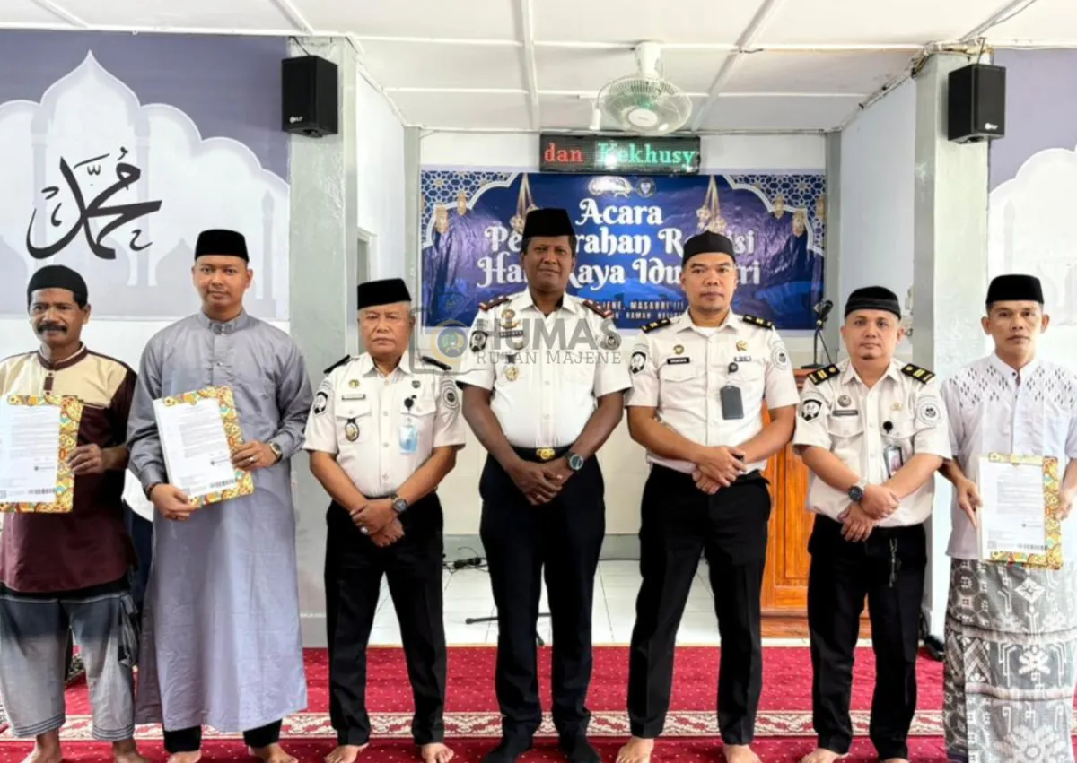 Remisi Idul Fitri 1447 H, Rutan Majene Apresiasi Warga Binaan Berkelakuan Baik