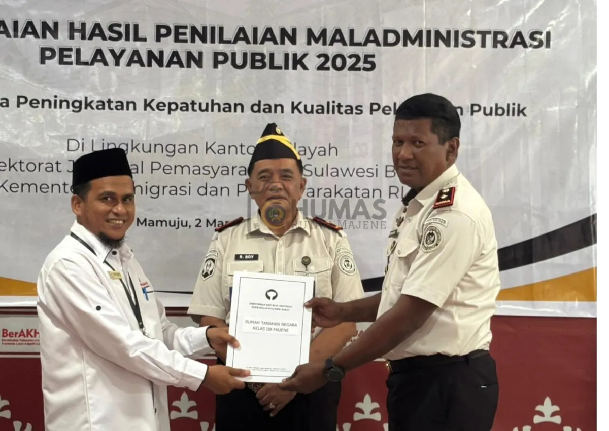 Rutan Majene Raih Kategori Kualitas Pelayanan Baik pada Penilaian Ombudsman Republik Indonesia Perwakilan Sulawesi Barat Tahun 2025