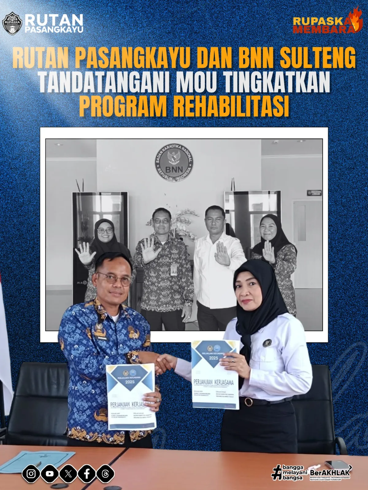 Rutan Pasangkayu dan BNN Sulteng Tandatangani MoU Tingkatkan Program Rehabilitasi