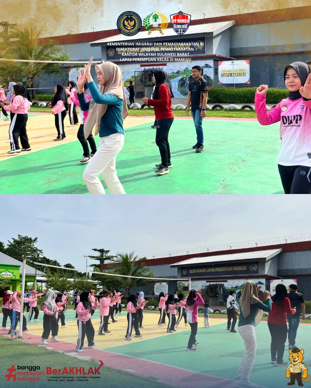 Senam Bersama di Lapas Perempuan Mamuju, Wujudkan Rutinitas Sehat dan Kebersamaan
