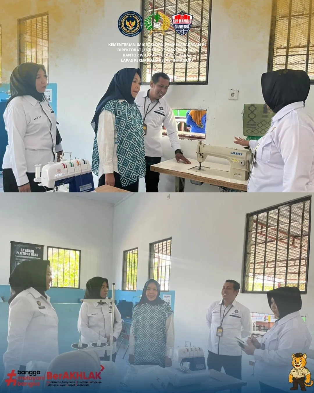 Tingkatkan Pembinaan Kemandirian Warga Binaan:Kalapas Perempuan Mamuju Terima Kunjungan BLK