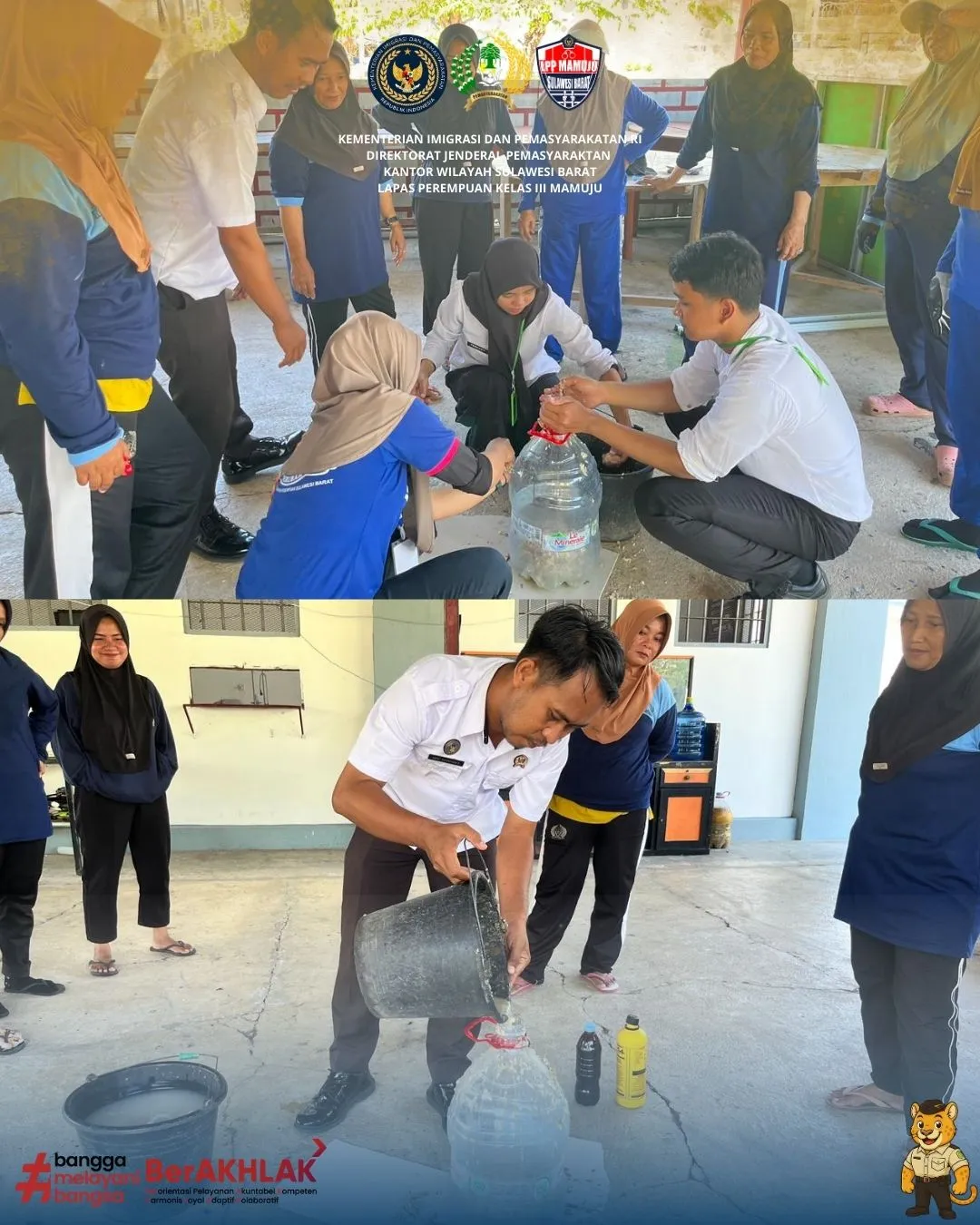 Warga Binaan LPP Mamuju Olah Limbah Dapur Menjadi Pupuk Organik Cair