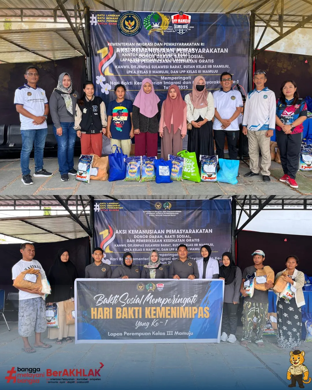 Wujud Kepedulian, Lapas Perempuan Mamuju Bagikan Paket Sembako kepada Warga Sekitar