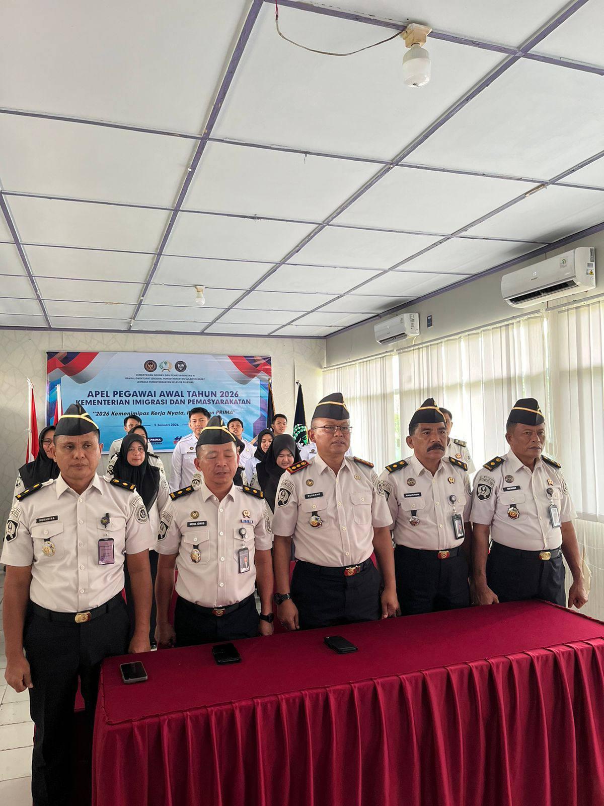 Lapas Kelas IIB Polewali Ikuti Apel Bersama Awal Tahun 2026 dan Arahan Menteri Imigrasi dan Pemasyarakatan