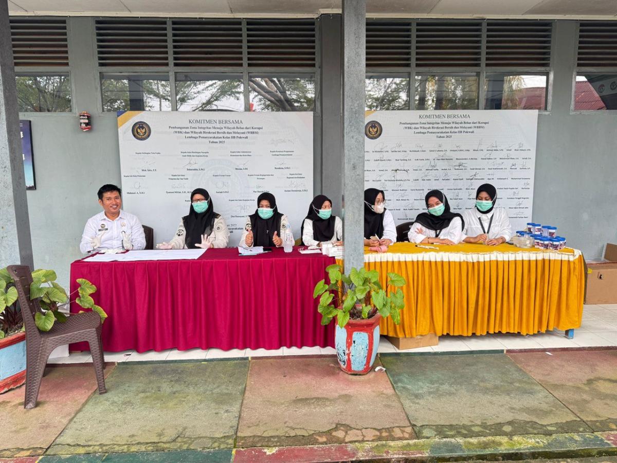 Komitmen Zero Narkoba, Lapas Polewali Laksanakan Tes Urine Pegawai dan WBP