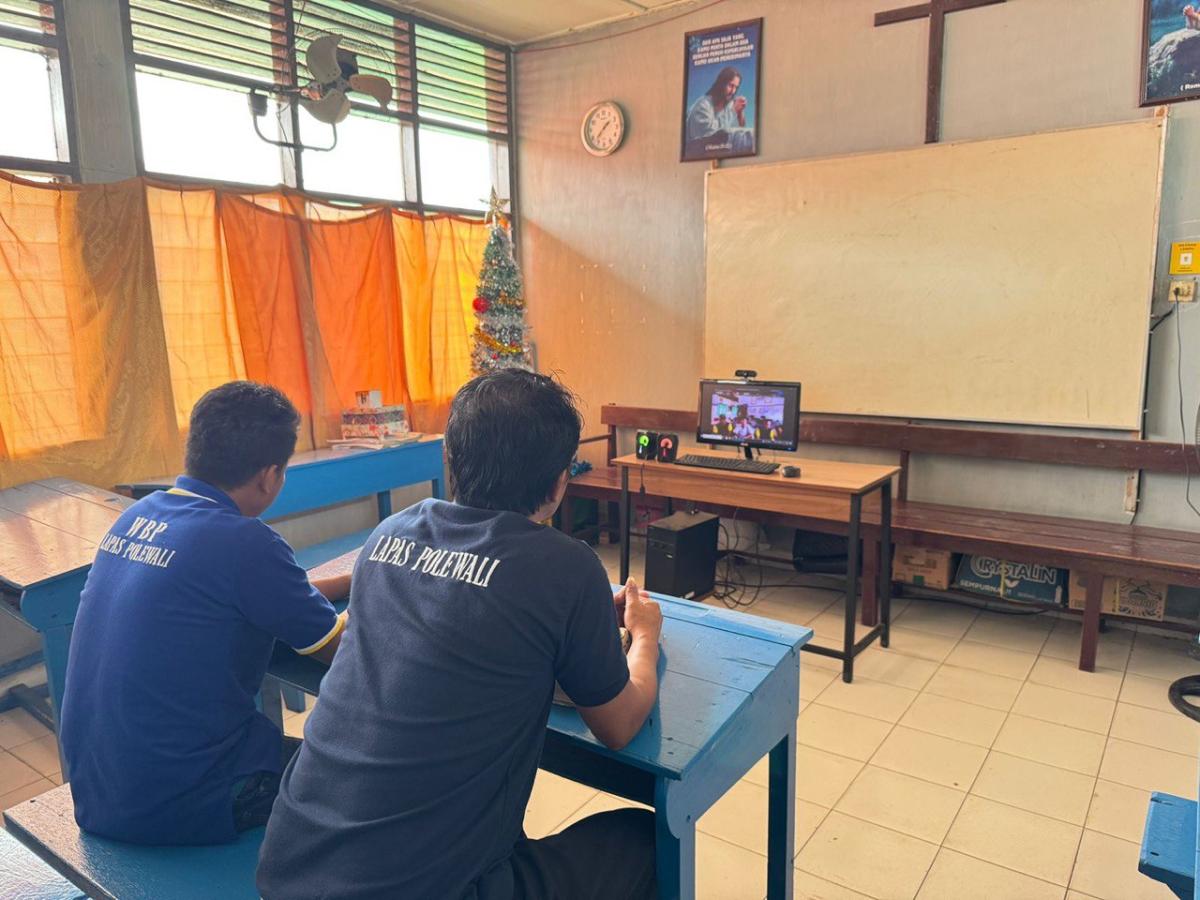 Lapas Polewali Ikuti Ibadah Nasrani via Zoom Bertema “Sungai Kehidupan Ministry”