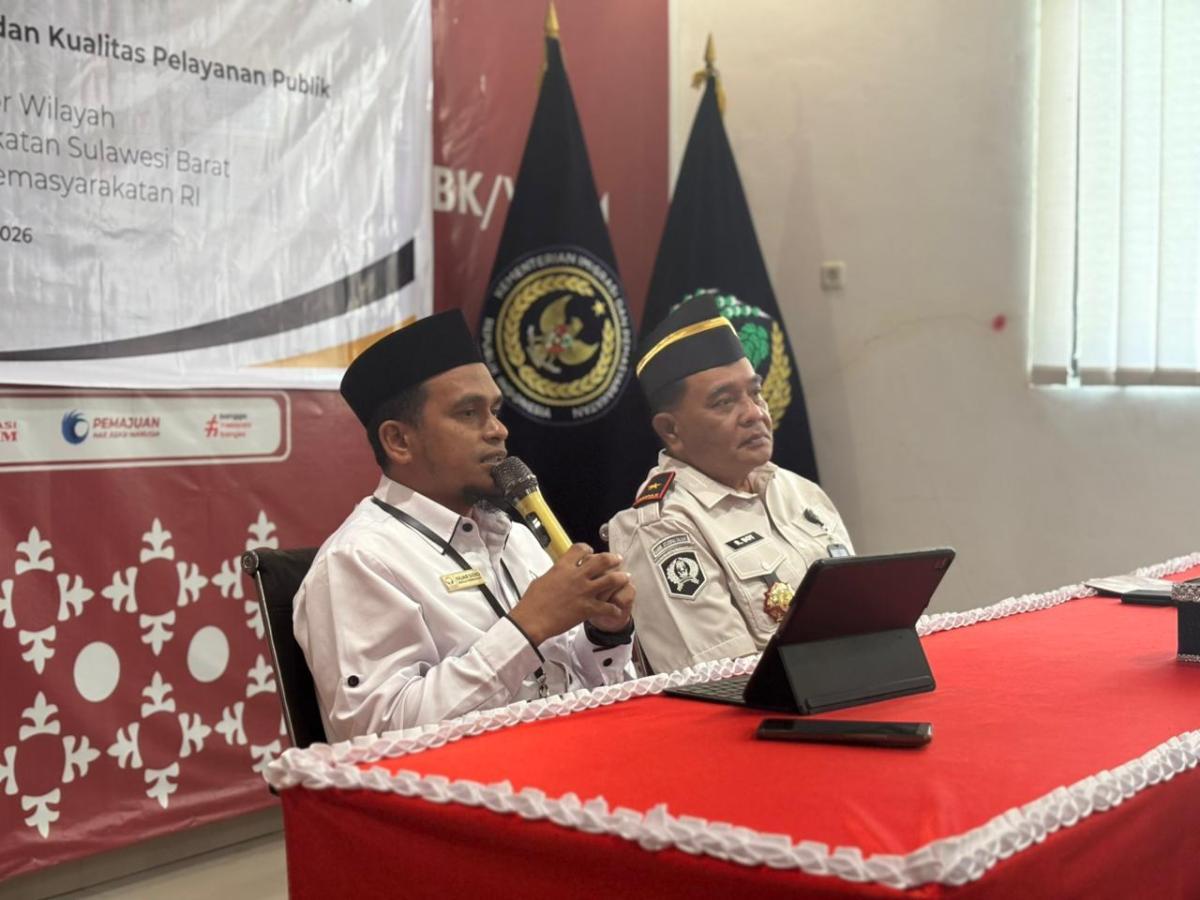 Hadiri penyampaian hasil penilaian Ombudsman Republik Indonesia, Kakanwil Ditjenpas Sulbar tegaskan komitmen perbaikan layanan publik.
